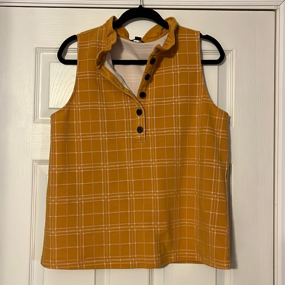 Ann Taylor Gold Sleeveless Blouse